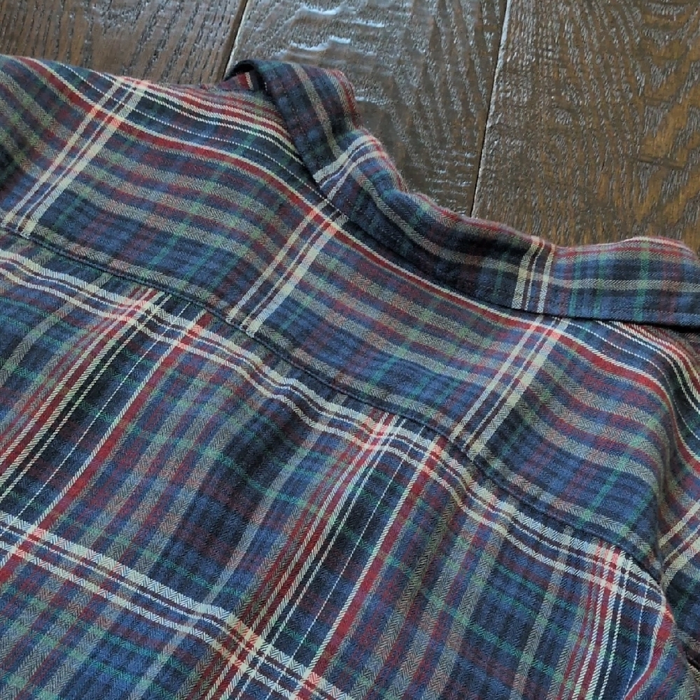 FRANK & EILEEN I Blue Multicolor Plaid Soft Cotton Button Down Eileen Shirt, S - Picture 13 of 15